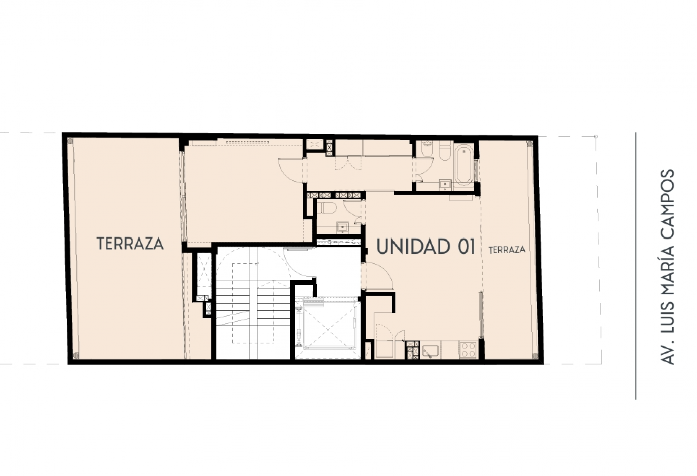 2 ambientes con 2 balcones terraza a estrenar Belgrano en venta